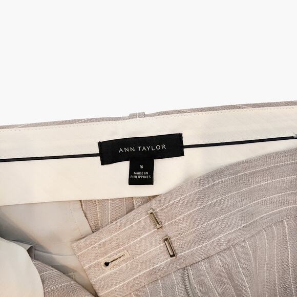 ANN TAYLOR Plus Size Linen Blend Single-Breasted 2 Piece Suit (Gray | Size 16) - Picture 11 of 13